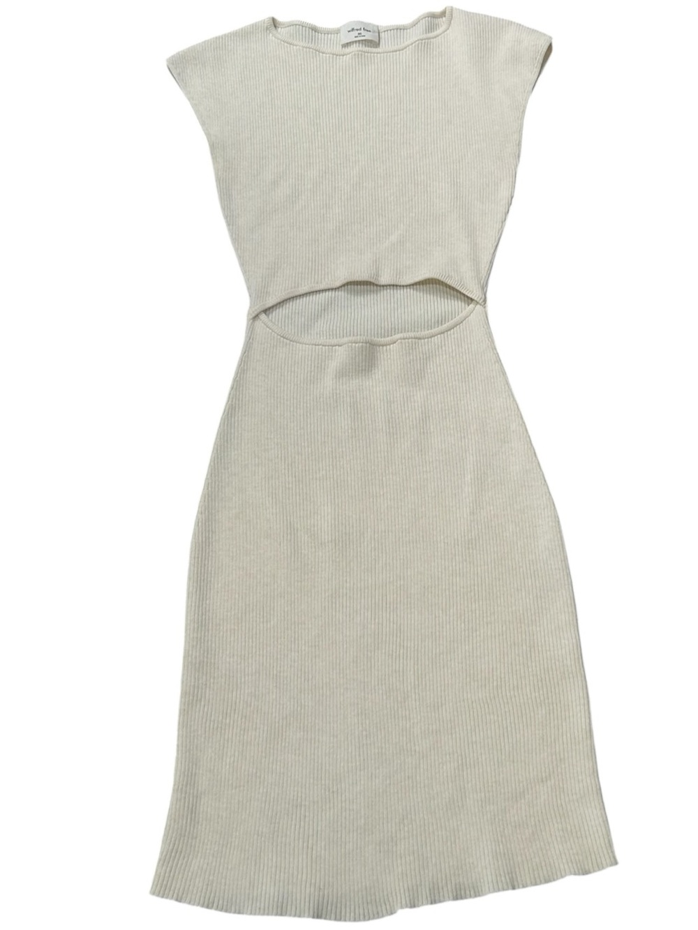 Aritzia Wilfred Free Crescent Cutout Ribbed Knit Mini Dress Sz XXS Bodycon - Picture 2 of 8